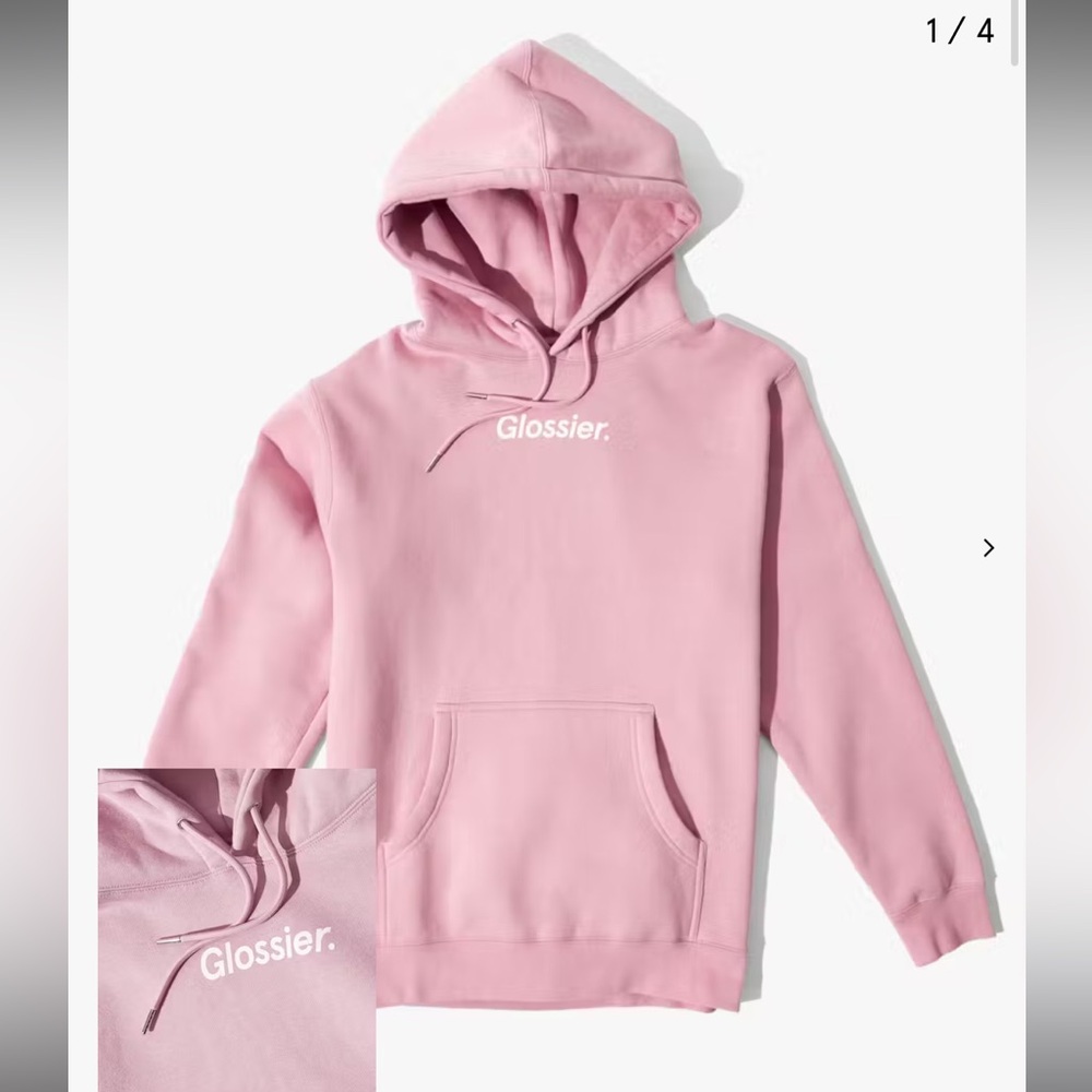Glossier Original pink hoodie